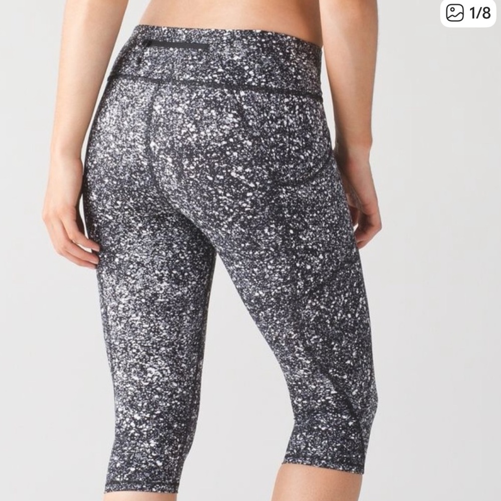 Lululemon Tight Stuff Crop II Splatter Size 8